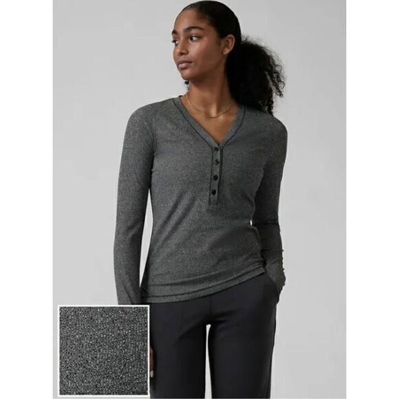 Athleta Uptempo Ribbed Henley
Top small Black Heather - Picture 8 of 9